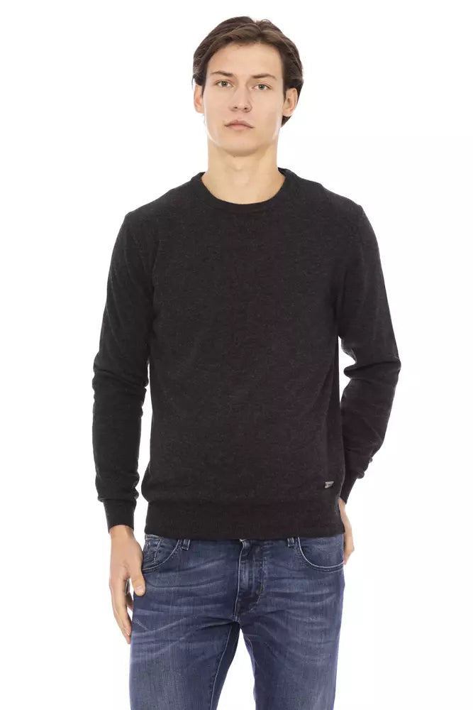 Jersey negro de lana para hombre