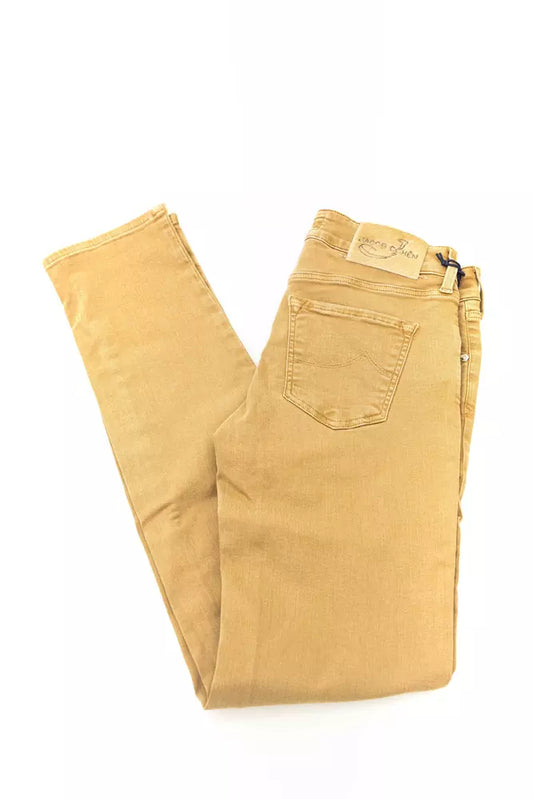 Jean de algodón beige para mujer