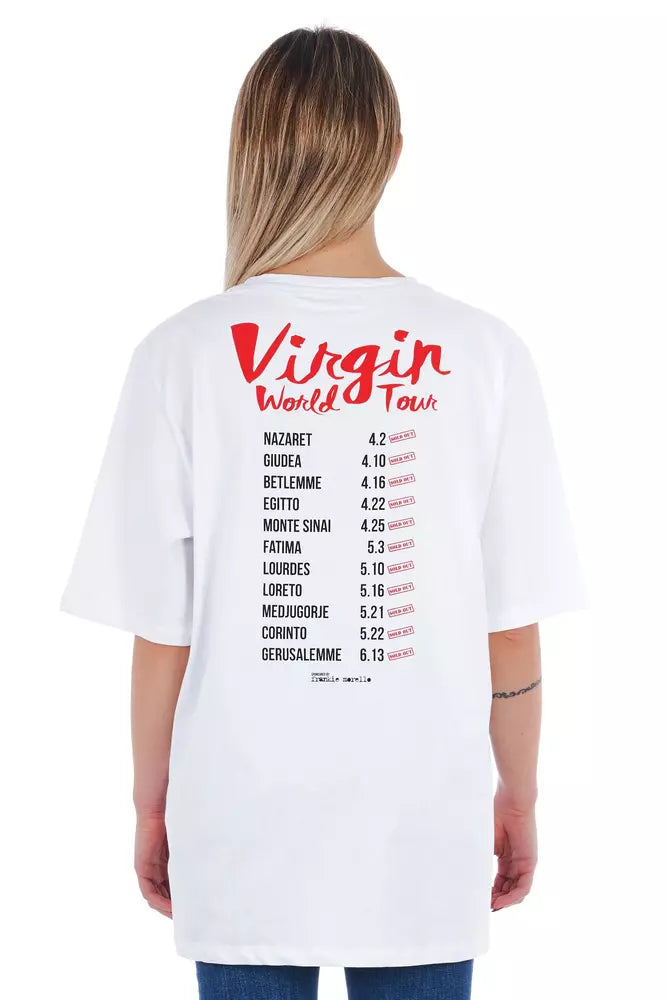 White Cotton Women T-Shirt