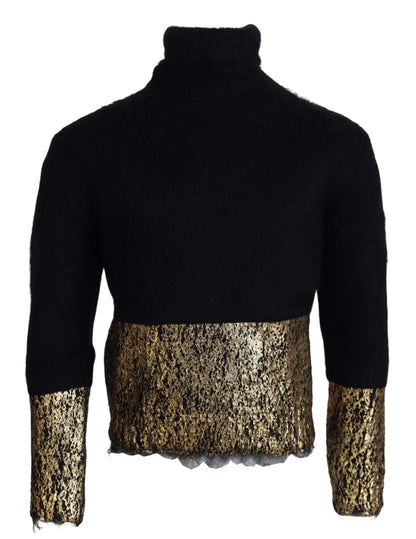 Stunning Black and Gold Crewneck Sweater