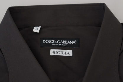 Camisa elegante de vestir entallada Sicilia gris