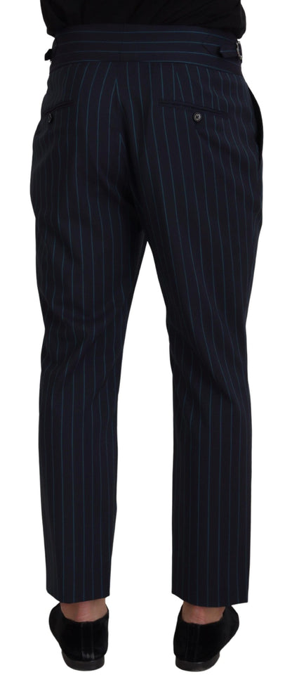 Elegant Stripe Virgin Wool Trousers