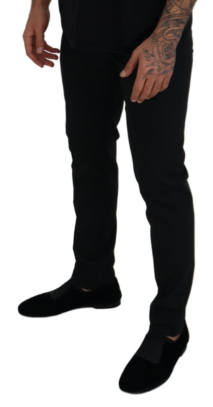 Elegant Black Wool-Blend Trousers