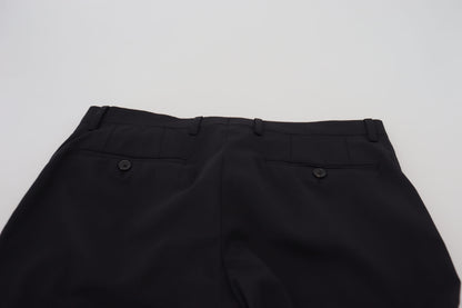 Pantalones elegantes de mezcla de lana negra