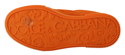 Zapatillas elegantes de ante color naranja con cordones