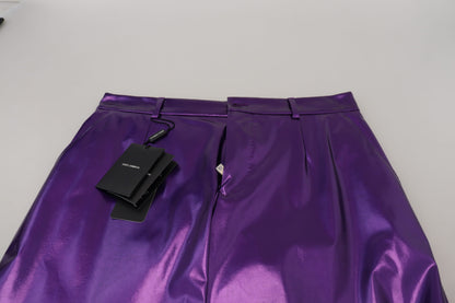 Pantalones rectos elegantes de color morado brillante