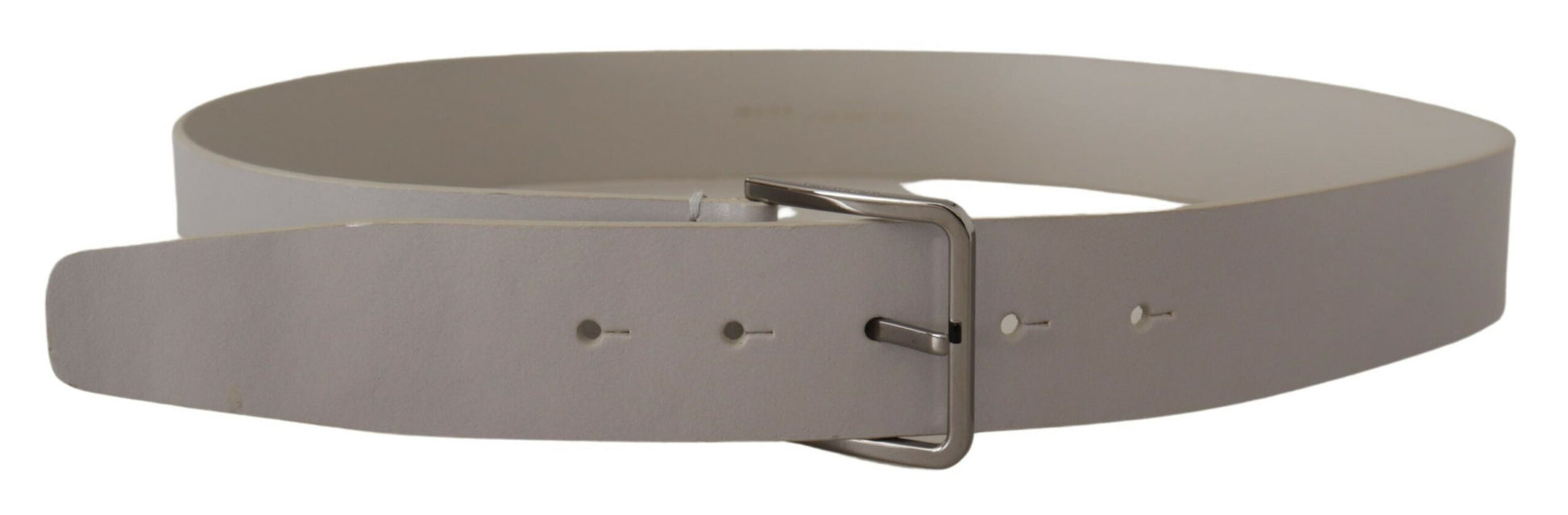 Elegant White Vitello Leather Belt