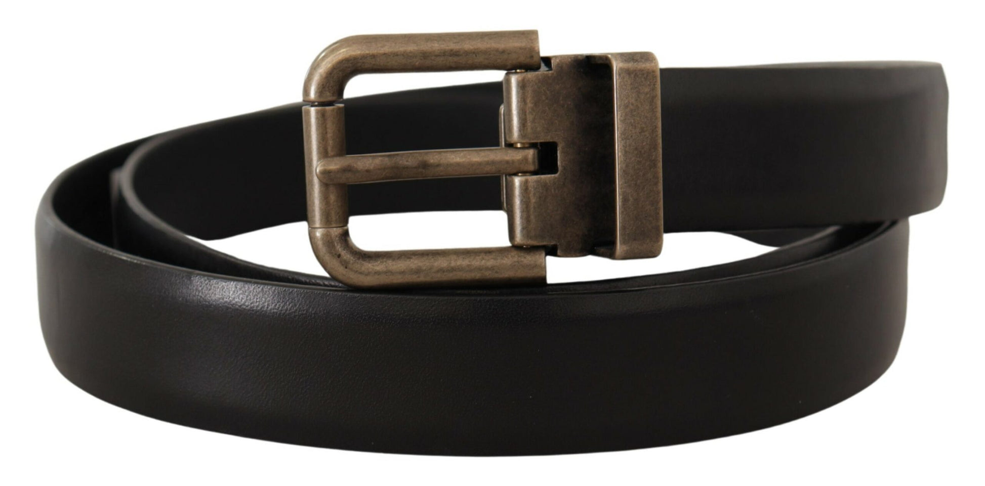 Elegant Black Calf Leather Belt