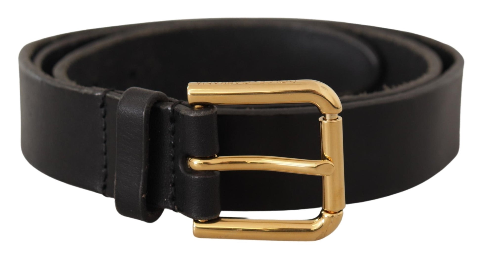 Elegant Leather Belt with Metal Buckle