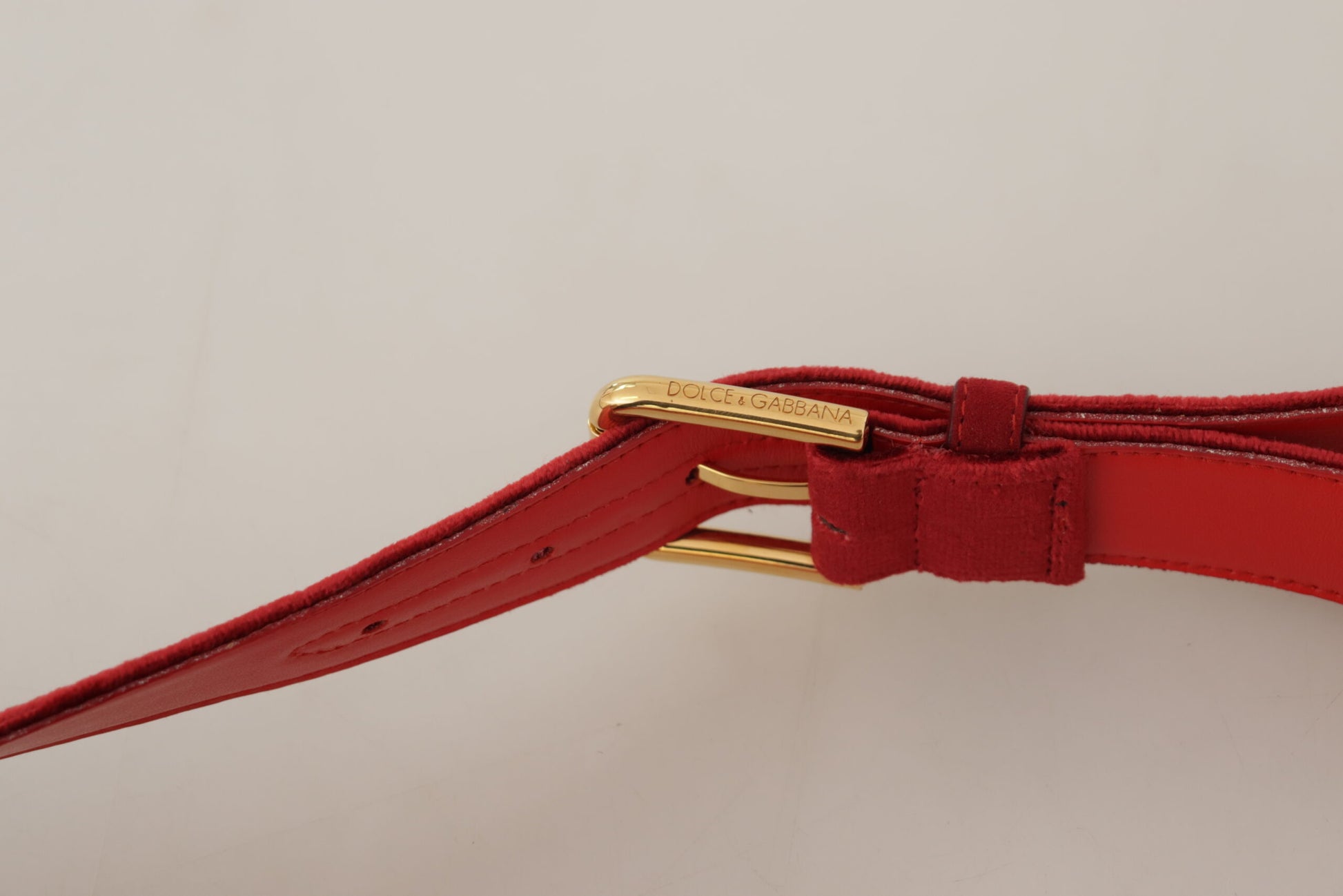 Elegant Red Suede Designer Belt