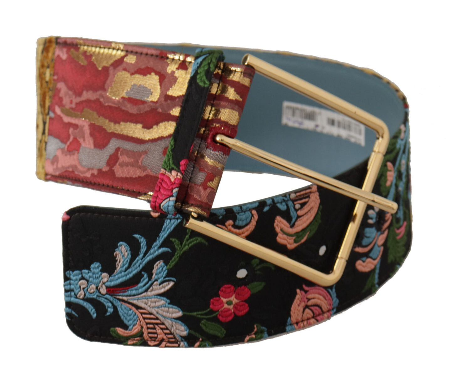 Multicolor Canvas Leather Statement Belt