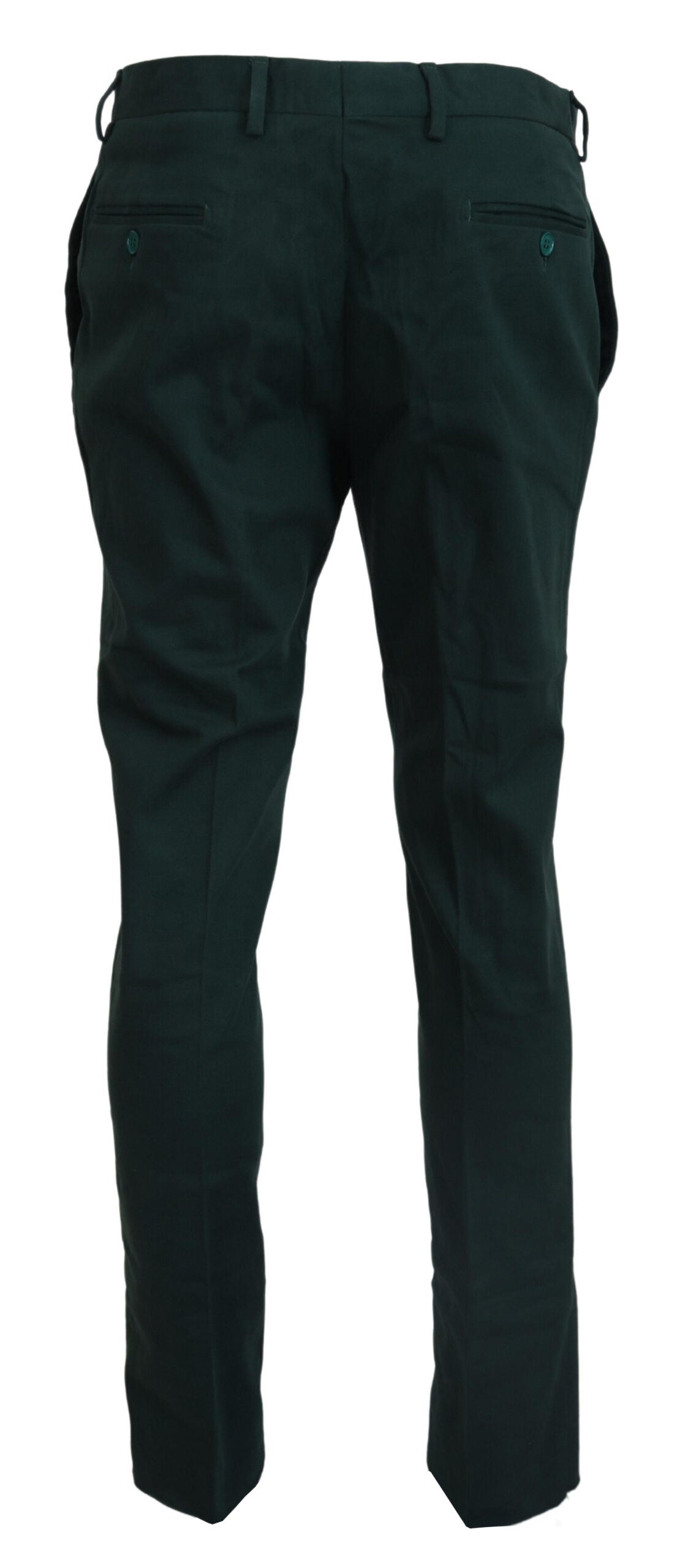 Pantalones chinos elegantes de color verde oscuro