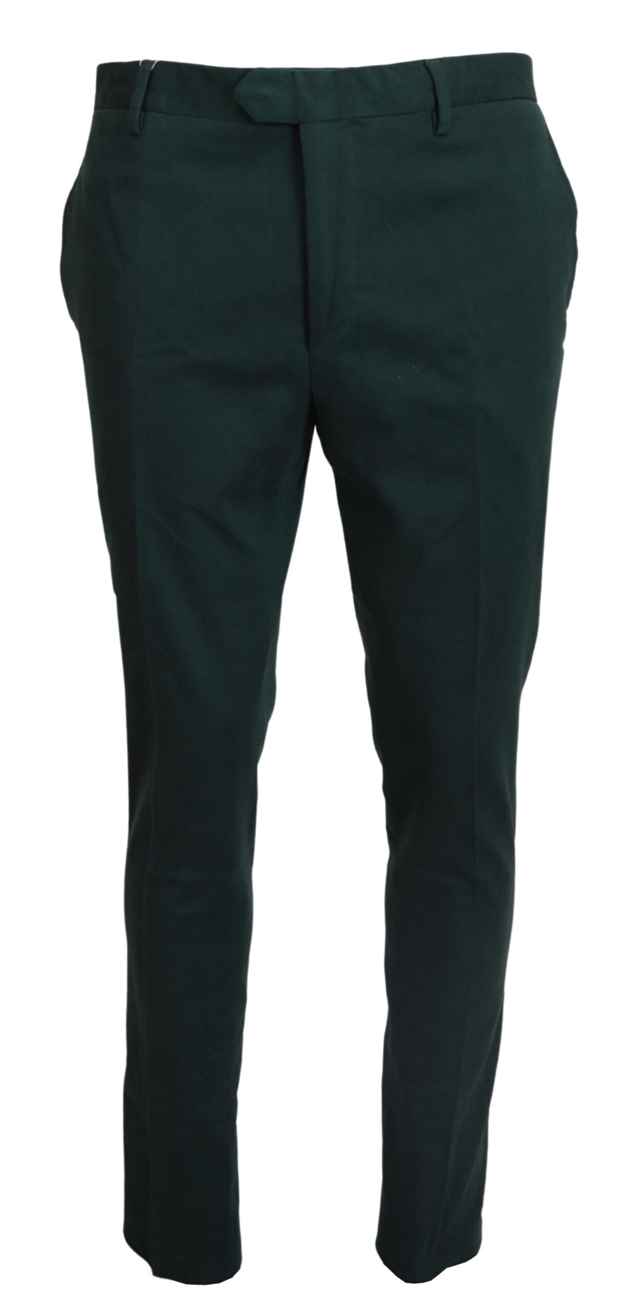 Pantalones chinos elegantes de color verde oscuro