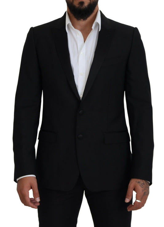 Elegante blazer formal negro tipo martini