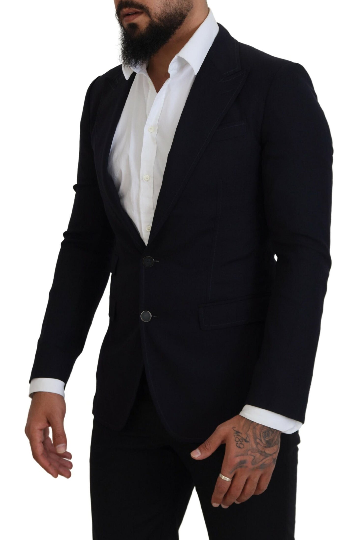 Elegante blazer negro de un solo pecho