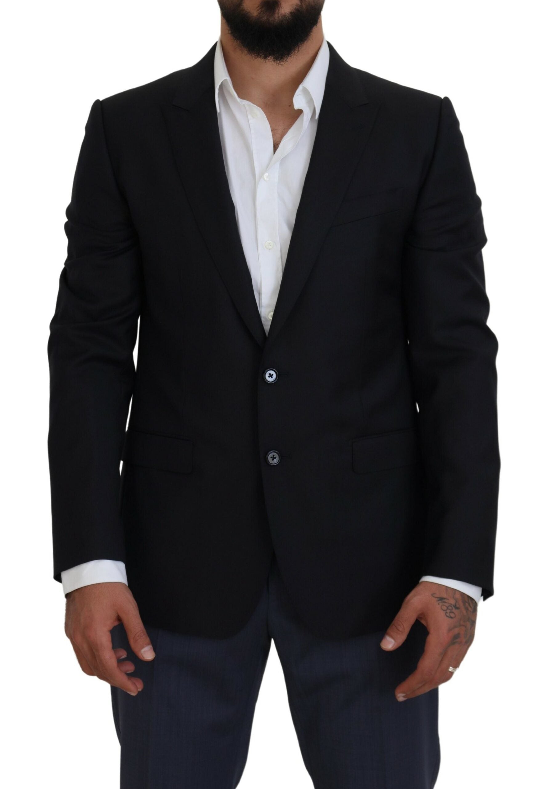 Elegante blazer azul oscuro tipo martini