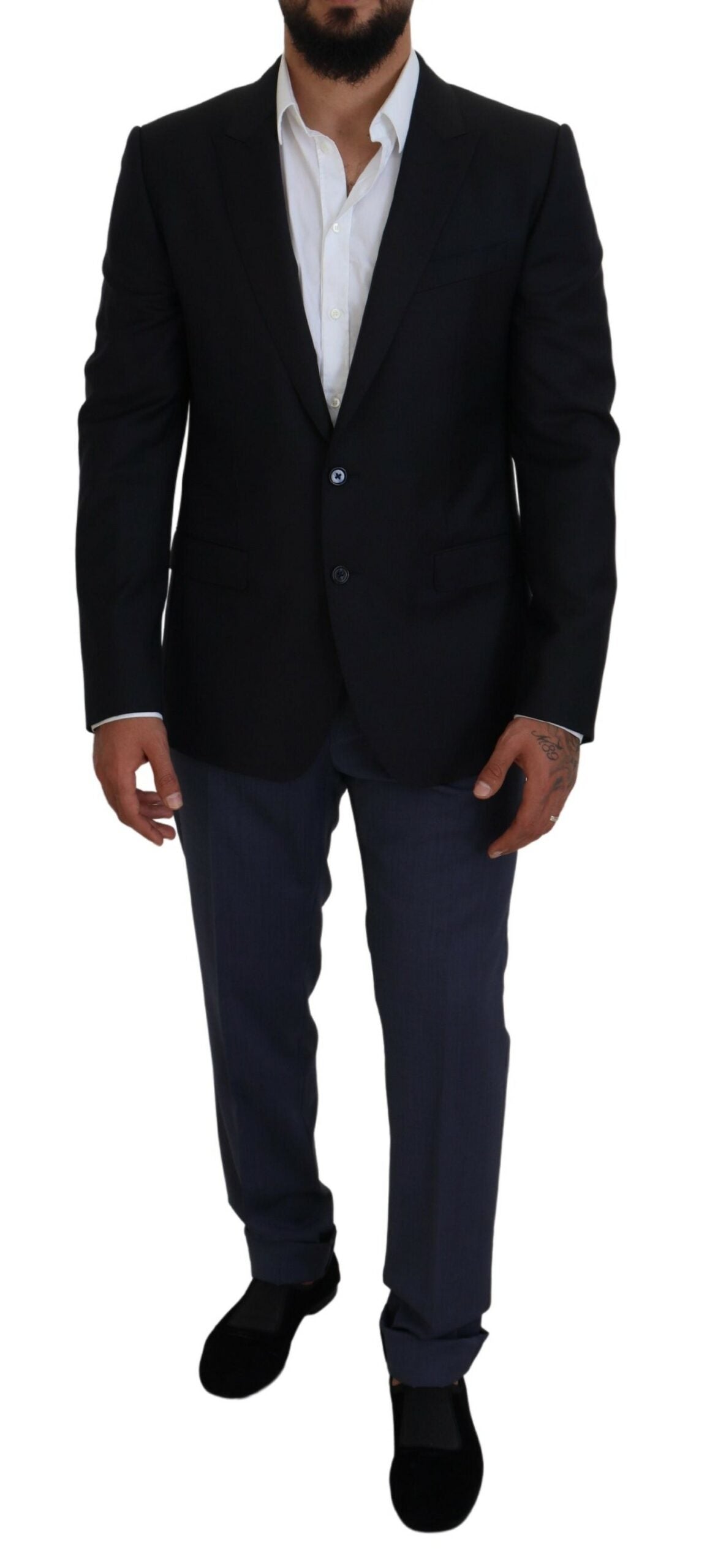 Elegante blazer azul oscuro tipo martini