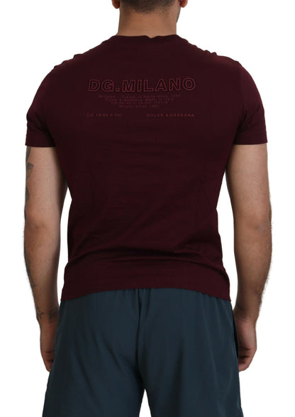 Elegant Maroon Crew Neck Casual Tee