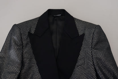 Elegante blazer de jacquard de botonadura sencilla