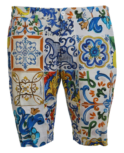 Majolica Print Casual Chinos Shorts