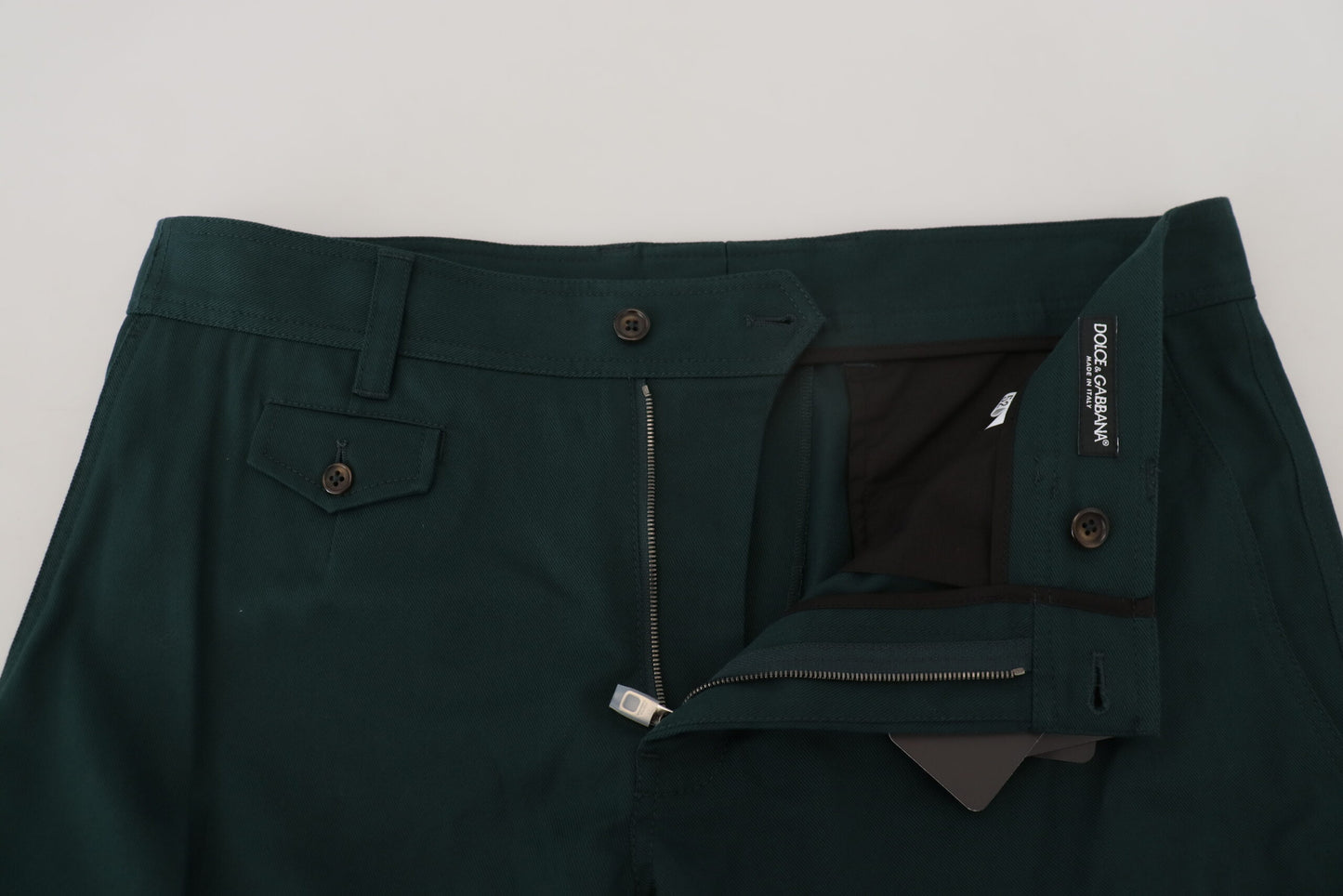 Elegantes jeans cargo de corte ajustado de color verde