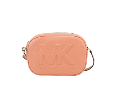 Bolso bandolera ovalado Jet Set Travel mediano de piel Sherbert para cámara