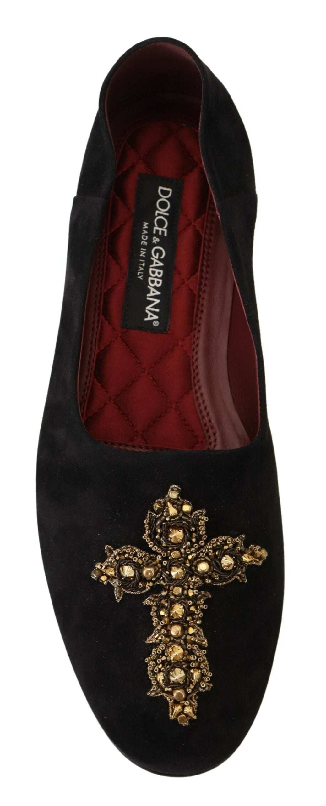 Mocasines con lentejuelas de cristal en oro negro