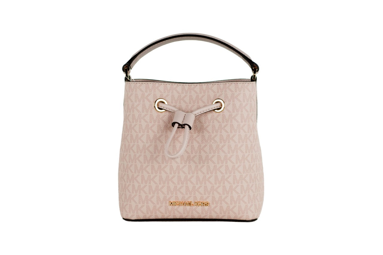 Bolso bandolera tipo cubo de PVC Suri Small Dark Powder Blush Signature