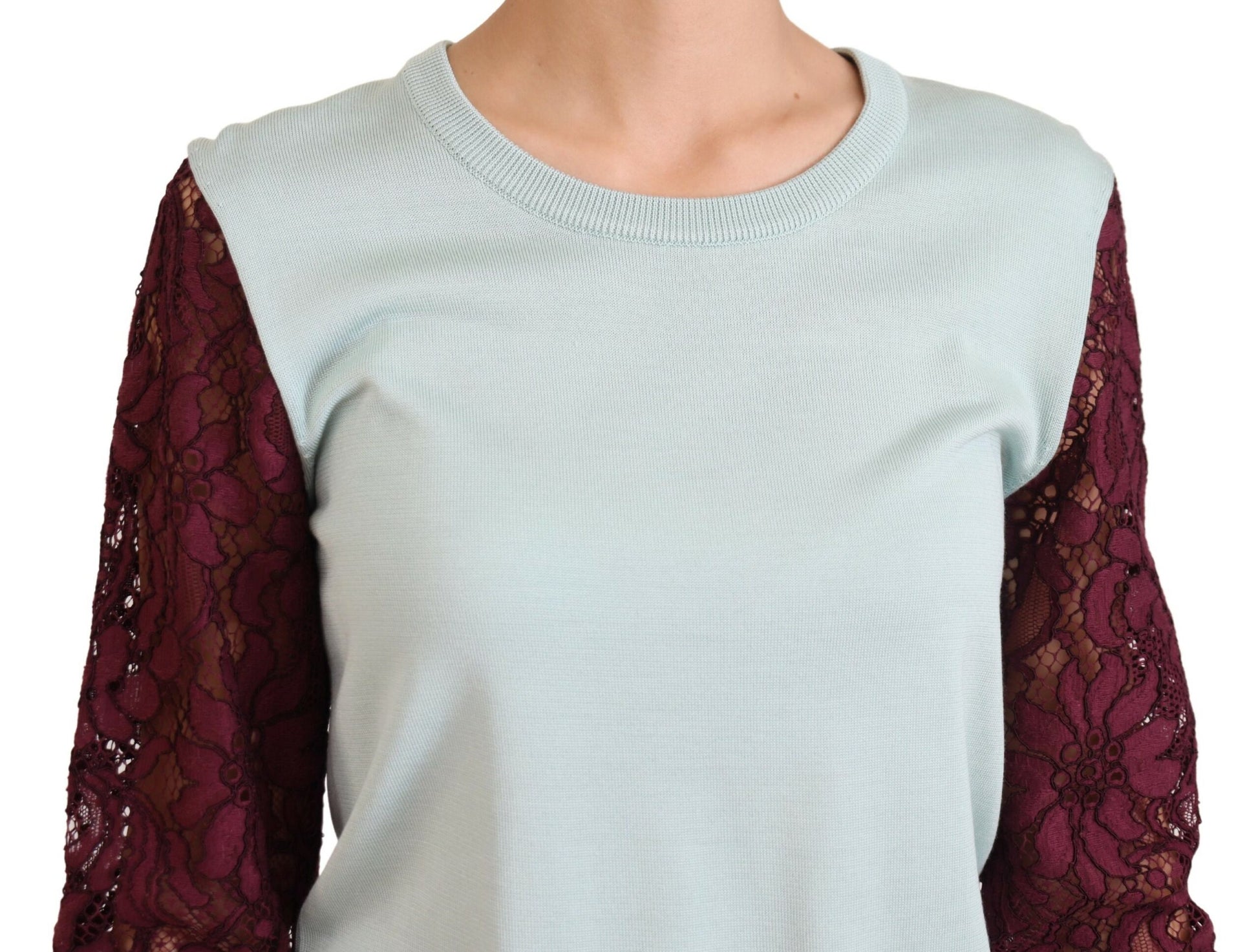 Elegant Multicolor Lace Silk Blend Sweater