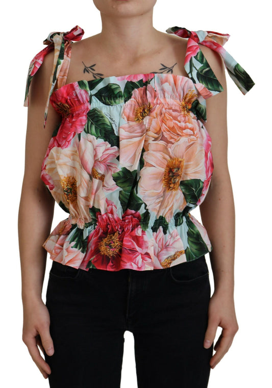 Elegant Floral Print Sleeveless Tank Top