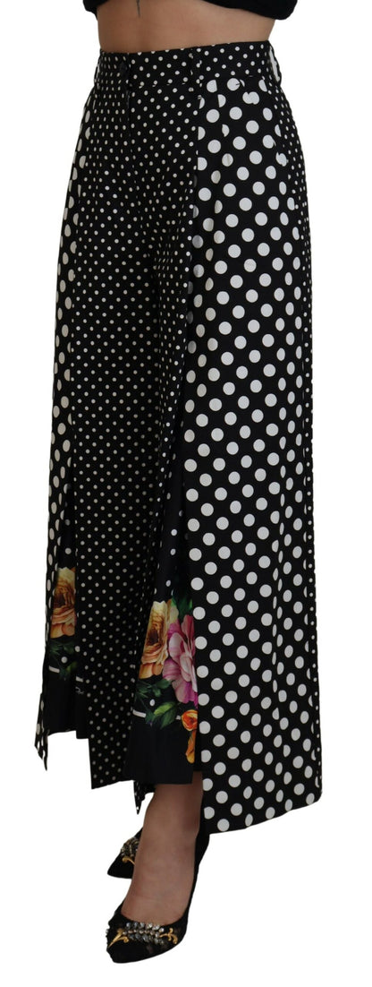 Elegant High-Waist Polka Dot Pants