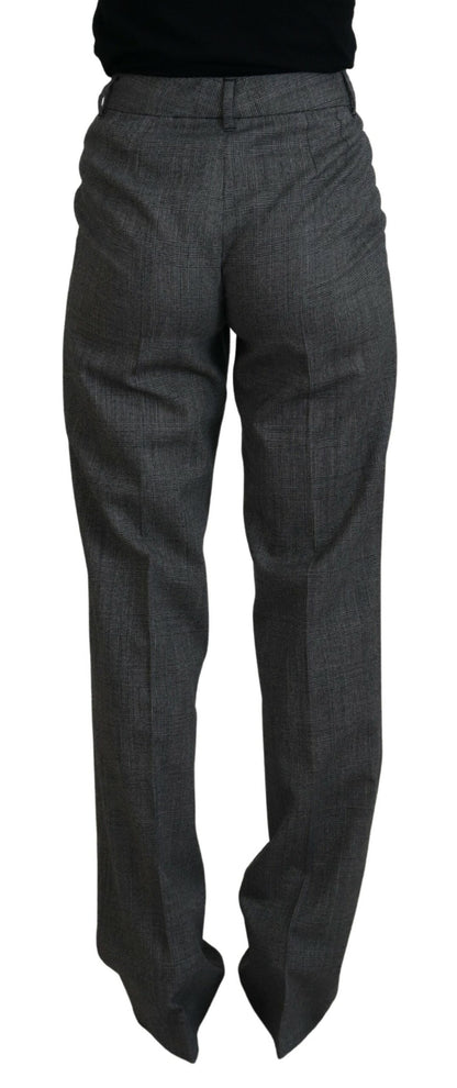 High-Waist Plaid Virgin Wool Pants