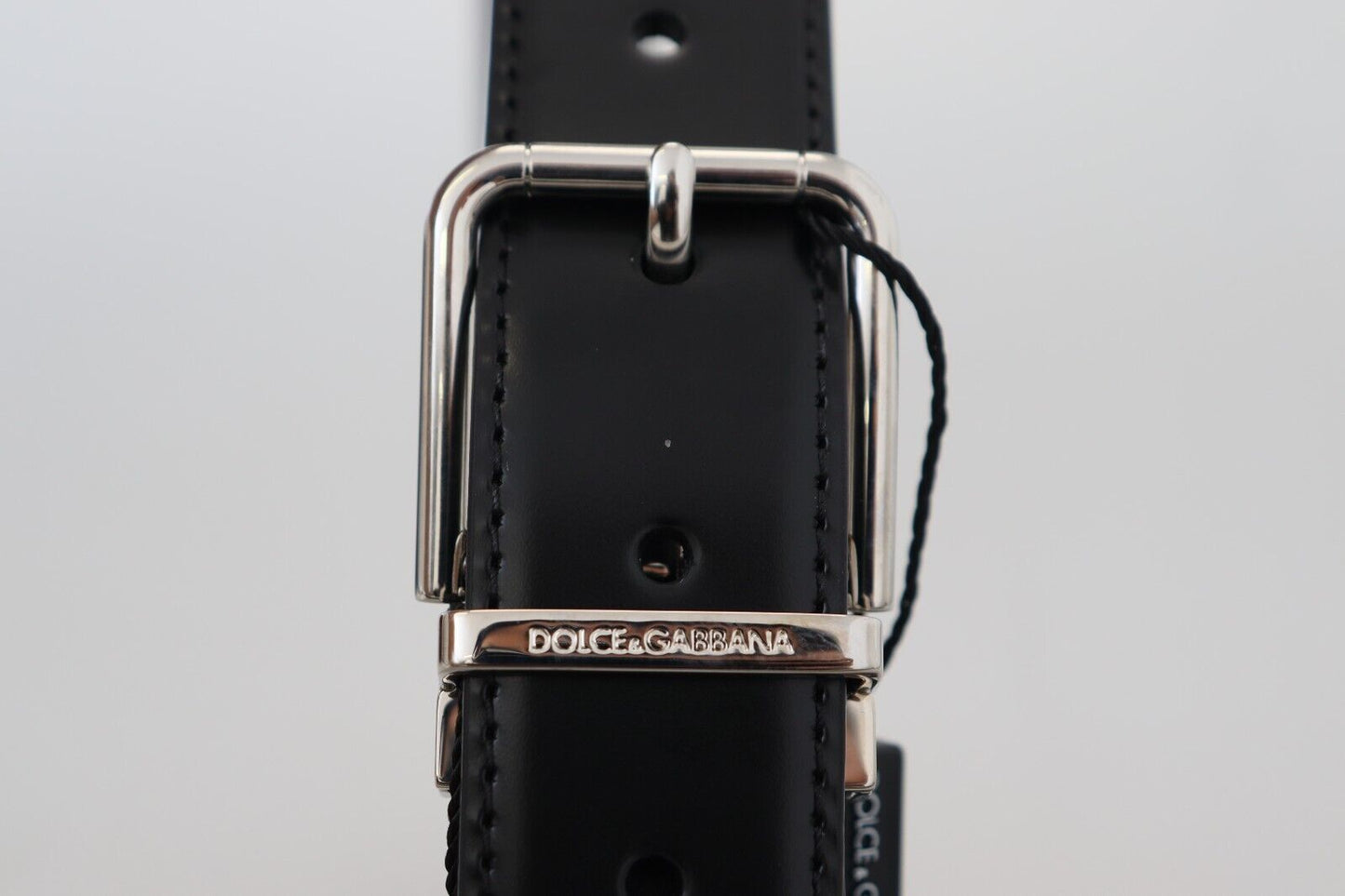 Elegant Black Calf Leather Belt