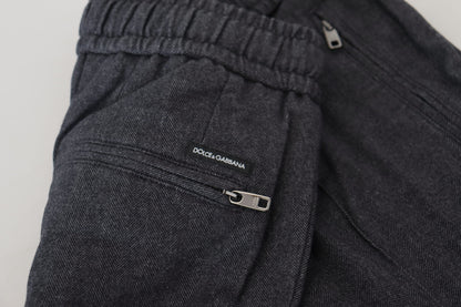 Pantalones deportivos elegantes de algodón gris para hombre