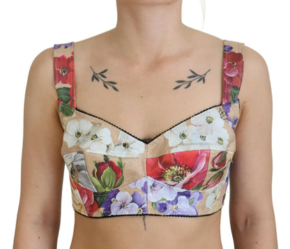 Floral Print Bustier Crop Top