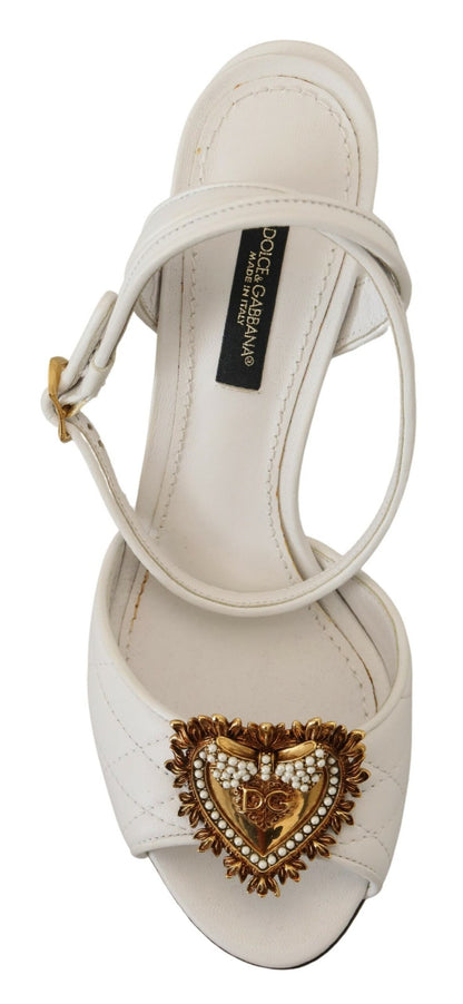 Devotion Embellished White Leather Stilettos