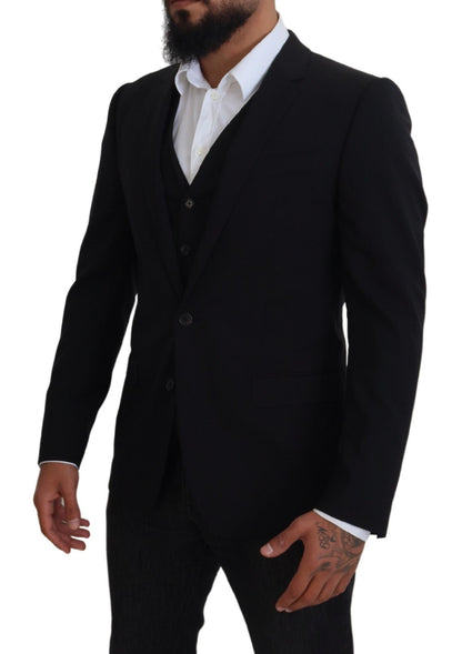 Elegant Black Martini Two-Piece Suit