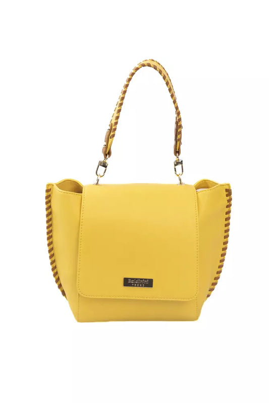 Yellow Polyurethane Women Crossbody