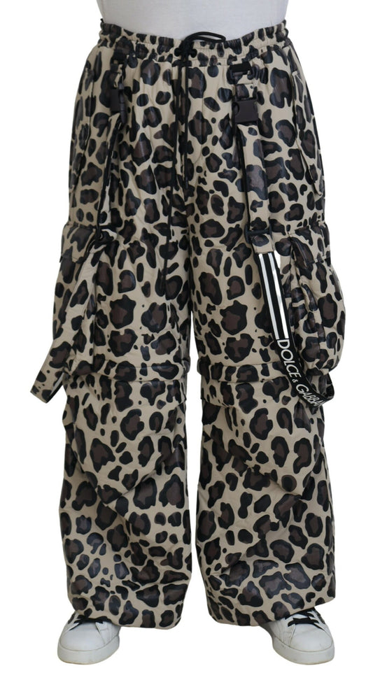 Pantalones de nieve con estampado de leopardo multicolor