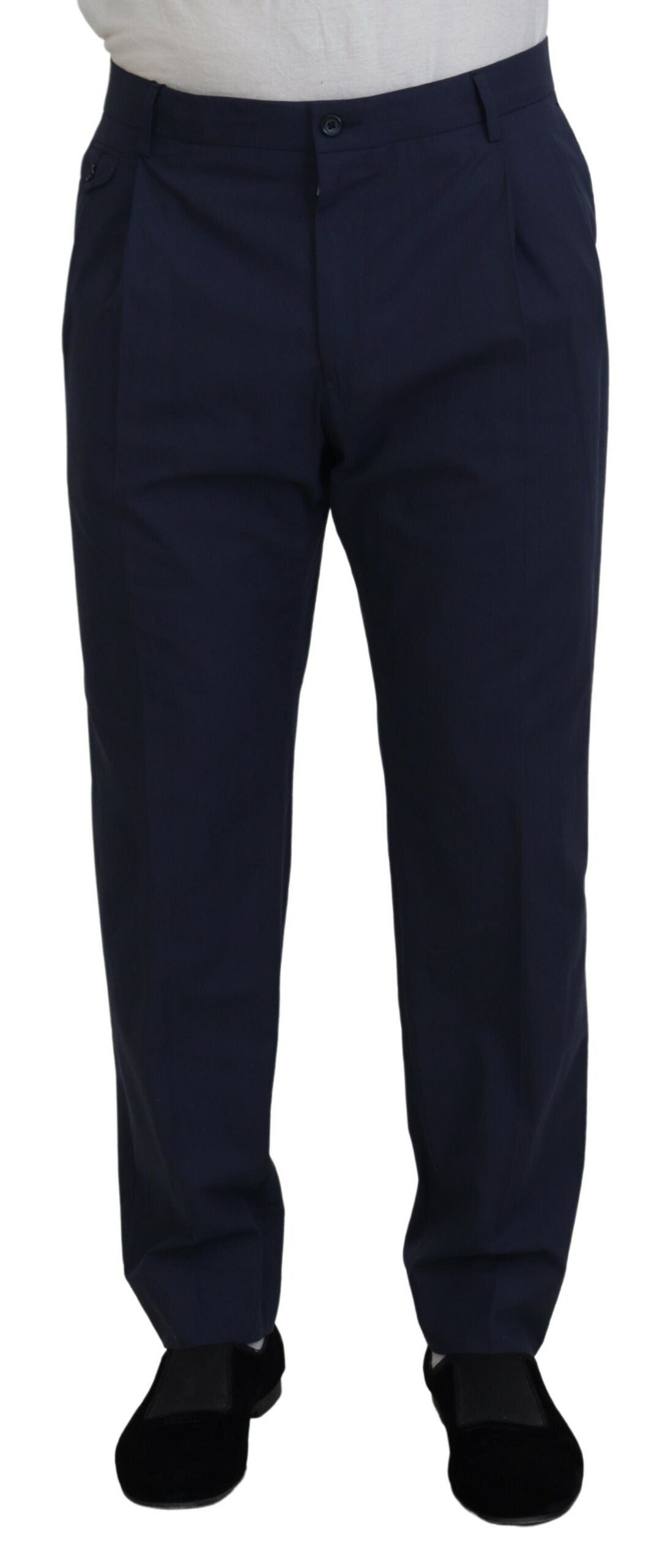 Pantalones de vestir chinos elegantes de color azul oscuro