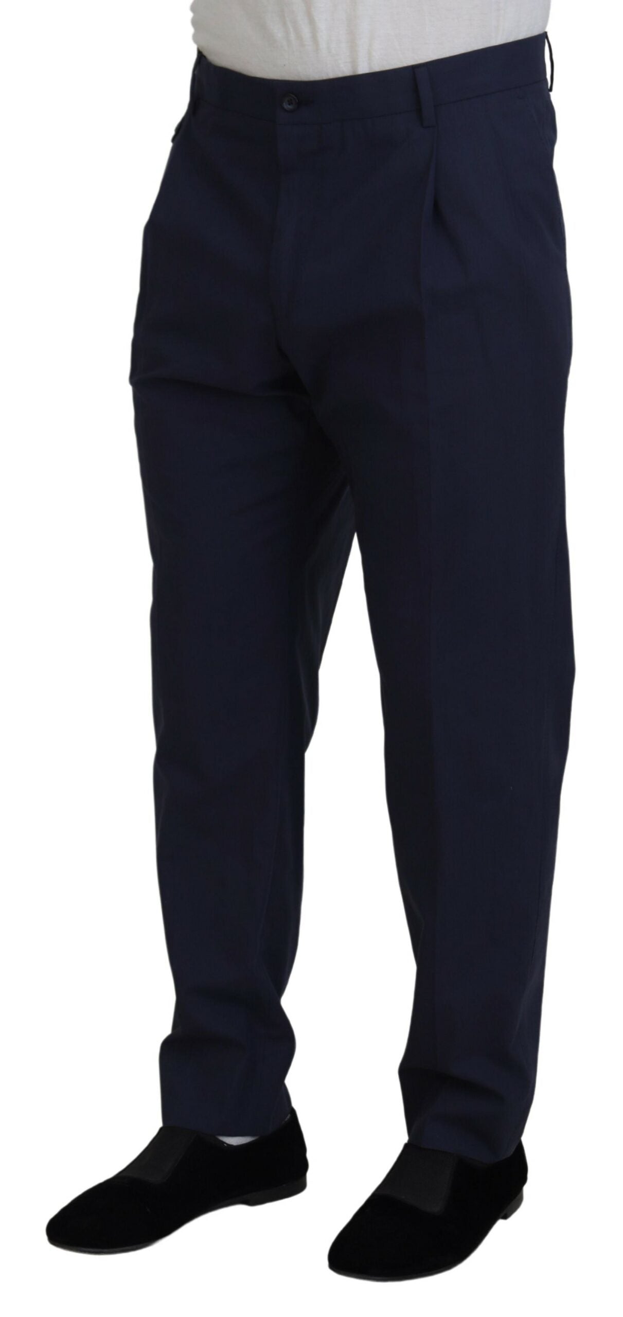 Pantalones de vestir chinos elegantes de color azul oscuro