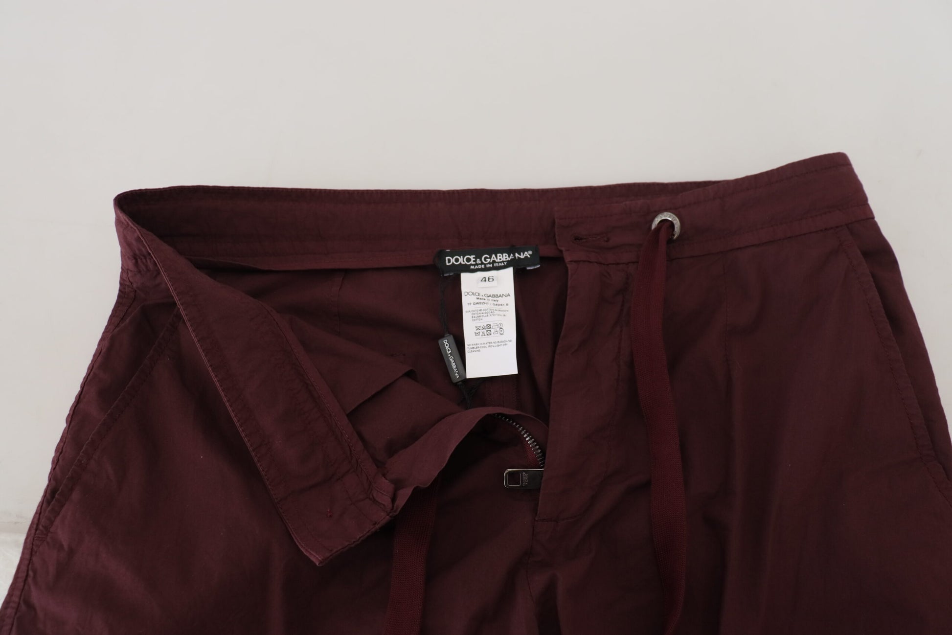 Pantalones jogger elegantes de algodón color burdeos