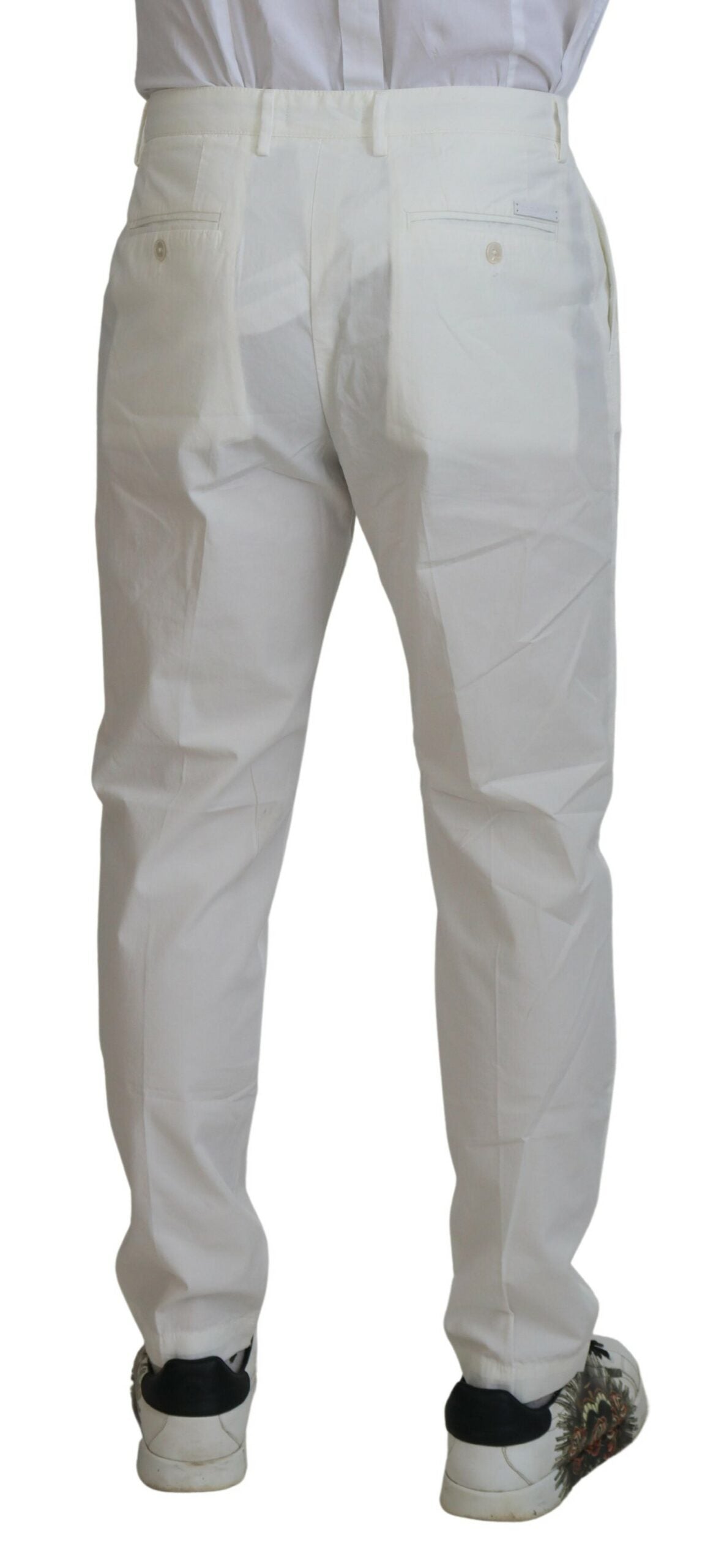 Pantalones chinos elegantes de algodón blanco