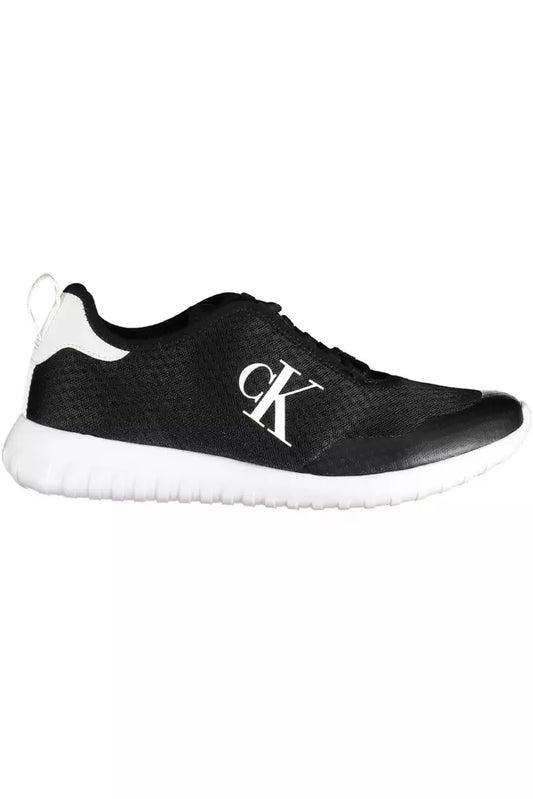 Black Polyester Men Sneaker