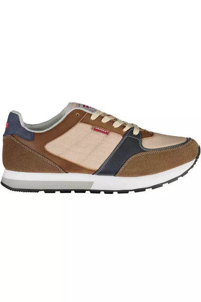 Zapatillas de hombre de piel ecológica color marrón