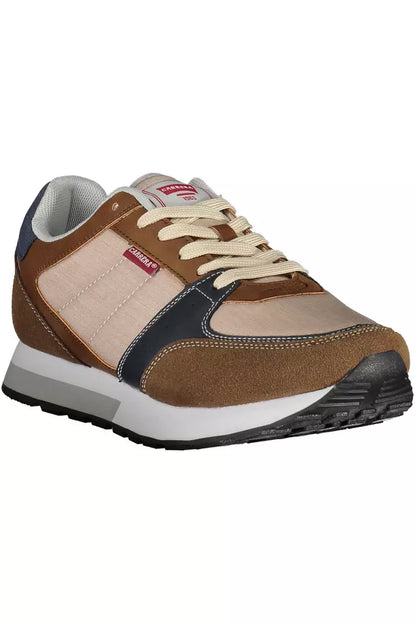 Zapatillas de hombre de piel ecológica color marrón