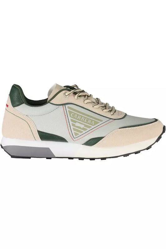 Zapatillas de hombre de piel ecológica color beige