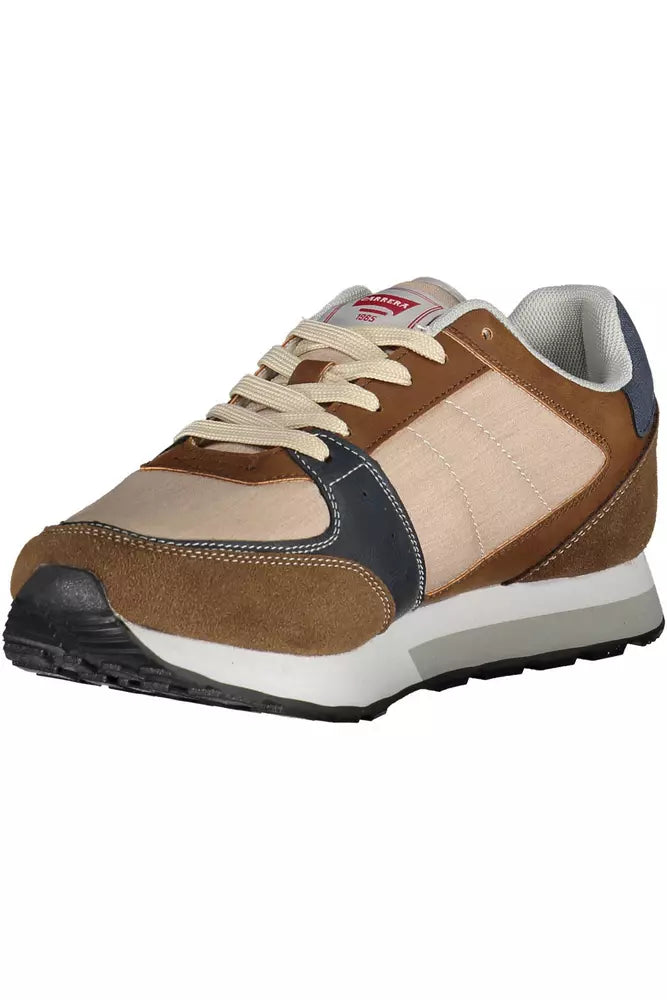 Zapatillas de hombre de piel ecológica color marrón