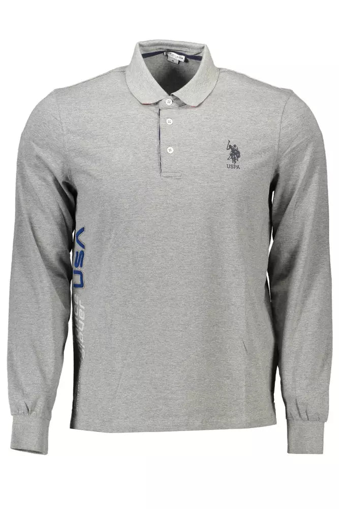 Polo de algodón gris para hombre