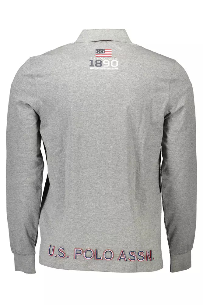 Polo de algodón gris para hombre